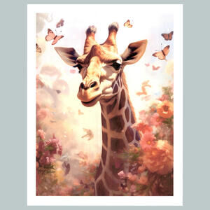 #0243  Giraffe Who Me? 4x6 Version Glossy Photo Fast Ship